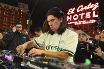DJ Gryffin plays the first “Feed The Block” free concert at the Fremont East Entertainment ...