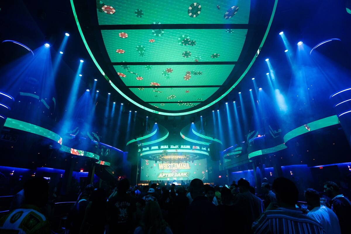 LIV Nightclub at Fontainebleau is shown during “Wrestlemania After Dark” on Friday, ...