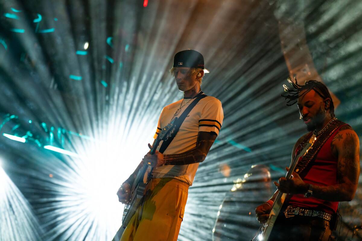 Machine Gun Kelly performs at LiV Nightclub at Fontainebleau during “Wrestlemania After H ...