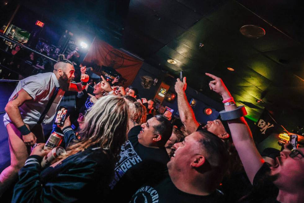 Big F’n Joe hypes up the crowd before his match during a death wrestling event hosted by ...