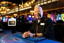 George Lee, 89, poses for a portrait at Four Queens, where he has worked as a blackjack dealer ...