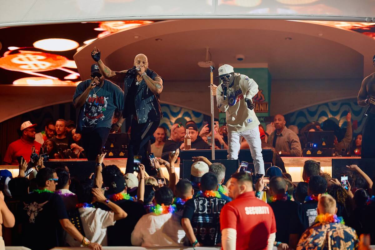 Flavor Flav is shownat Gronk Beach during “WrestleMania After Dark” at LIV Beach at ...