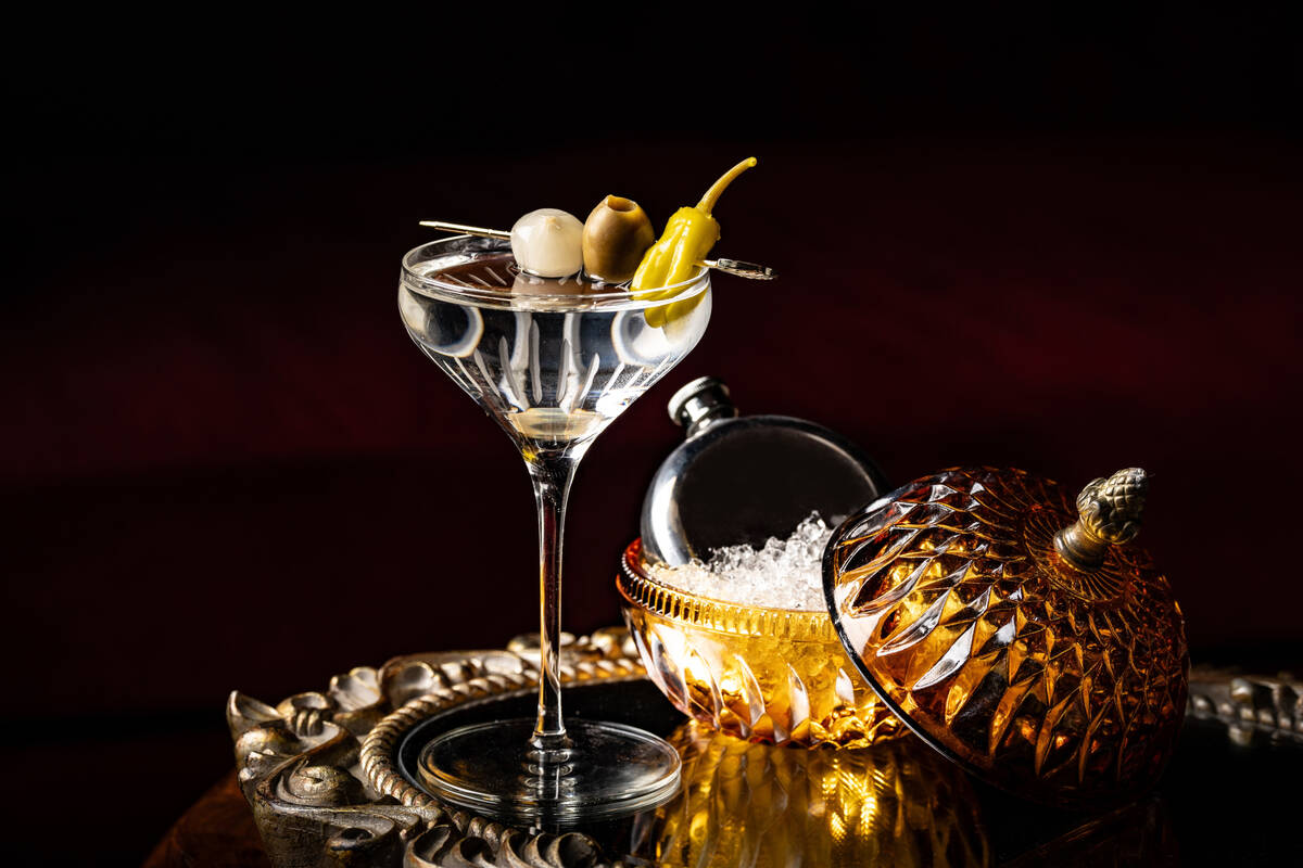 A Peter Pepper cocktail from Doberman Drawing Room in downtown Las Vegas. (Angelo Clinton)