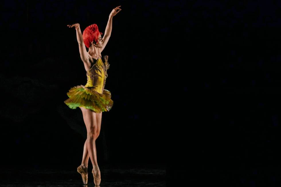 A fairy dances during “Peter Pan” at the Smith Center for the Performing Arts Friday, April ...