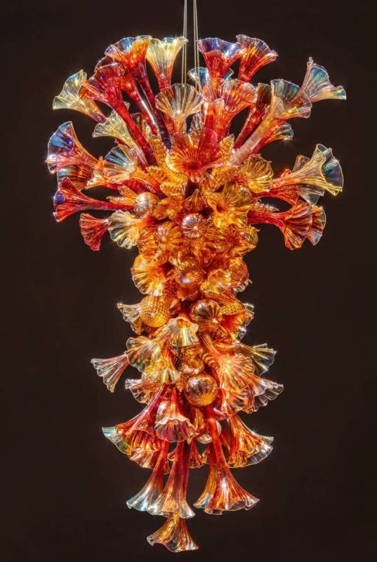 Dale and Leslie Chihuly’s “Fire Opal Chandelier,” dedicated to the UNLV Learning ...