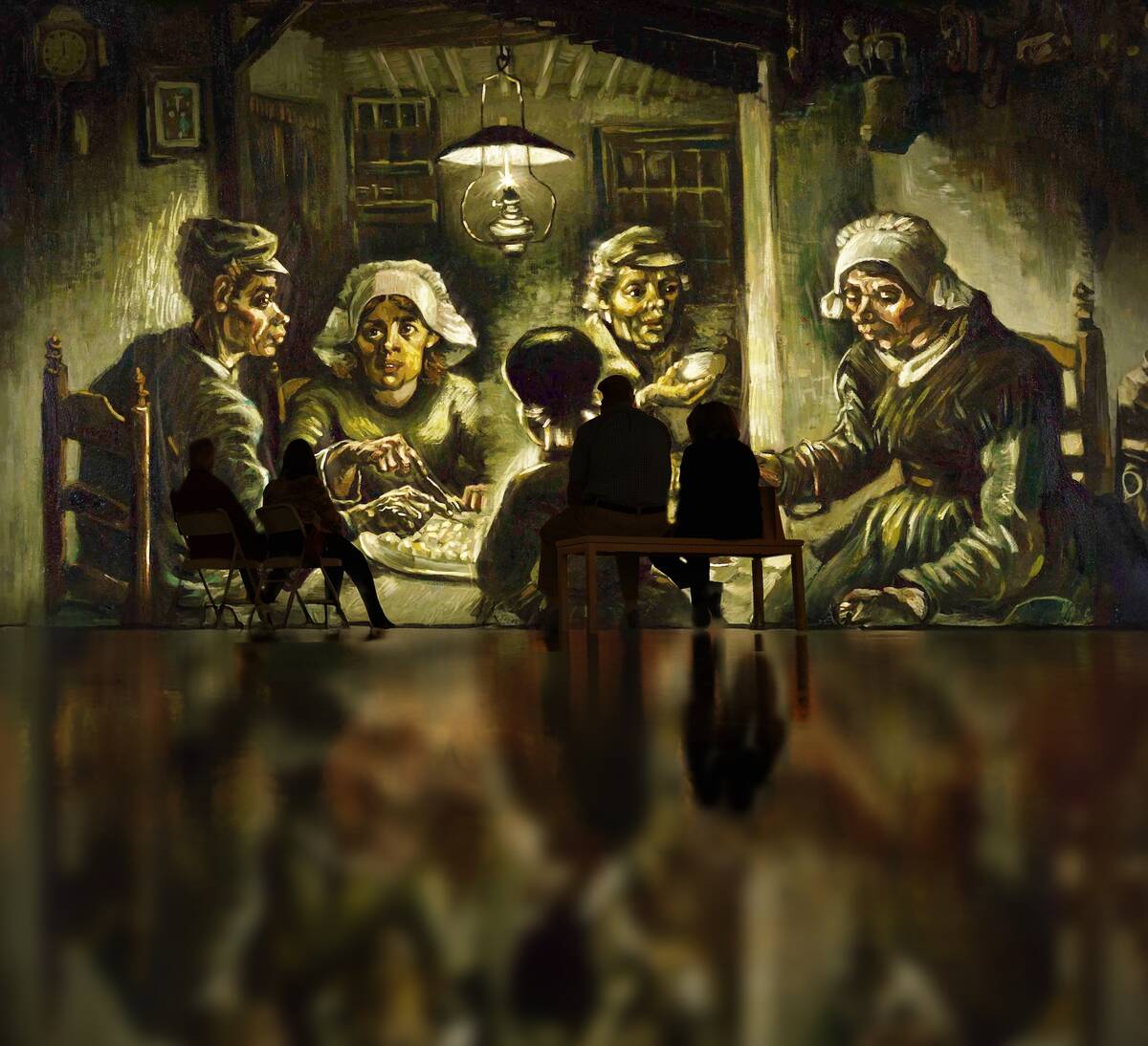 “The Potato Eaters” are shown in a scene from “The New Immersive Van Gogh: The Ne ...