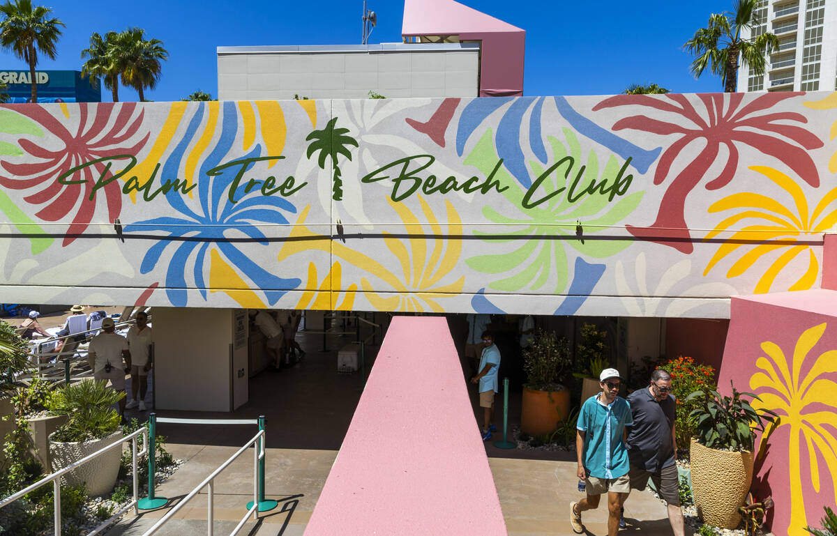 The new Palm Tree Beach Club open today at the MGM Grand on Friday, May 2, 2025, in Las Vegas. ...