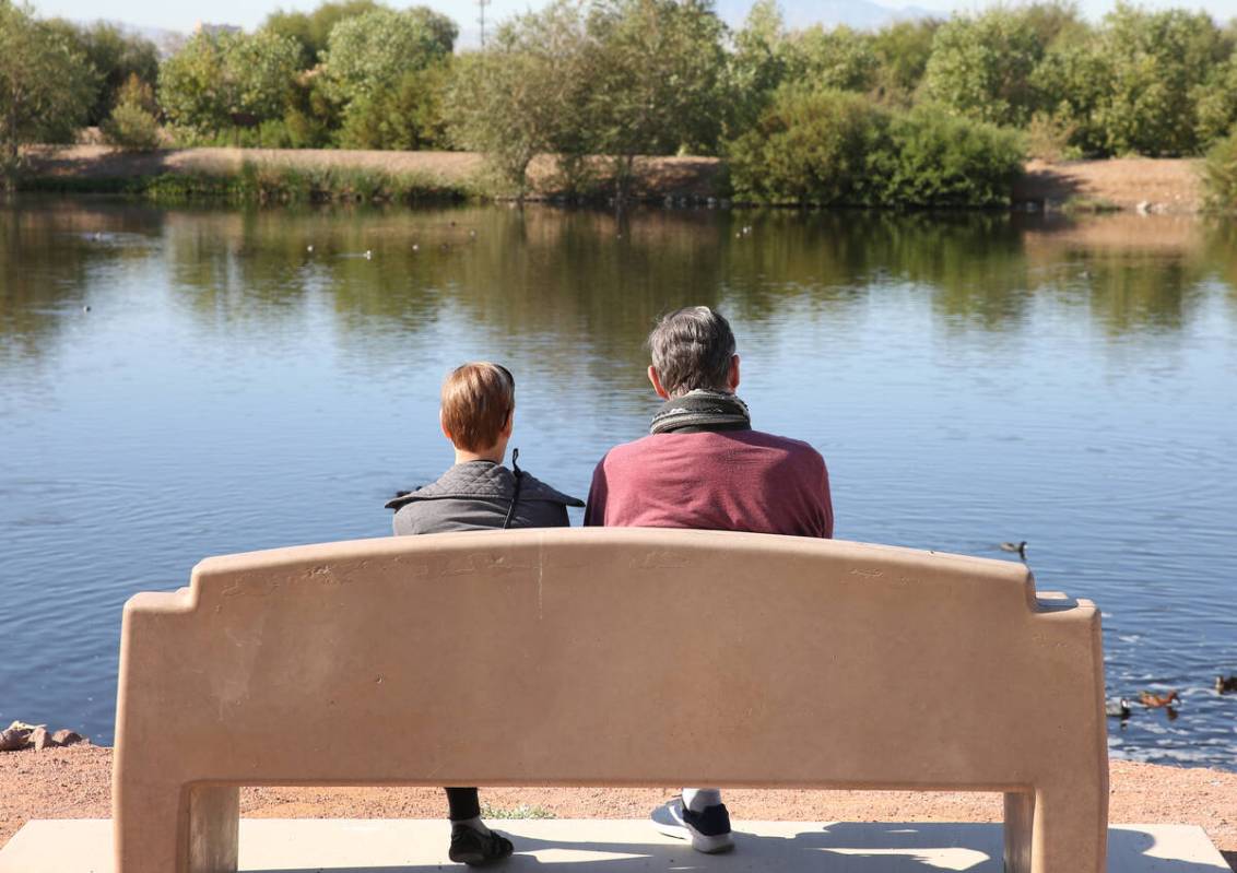 Visitors relax at the Henderson Bird Viewing Preserve on Nov. 7, 2019. (Bizuayehu Tesfaye/Las V ...