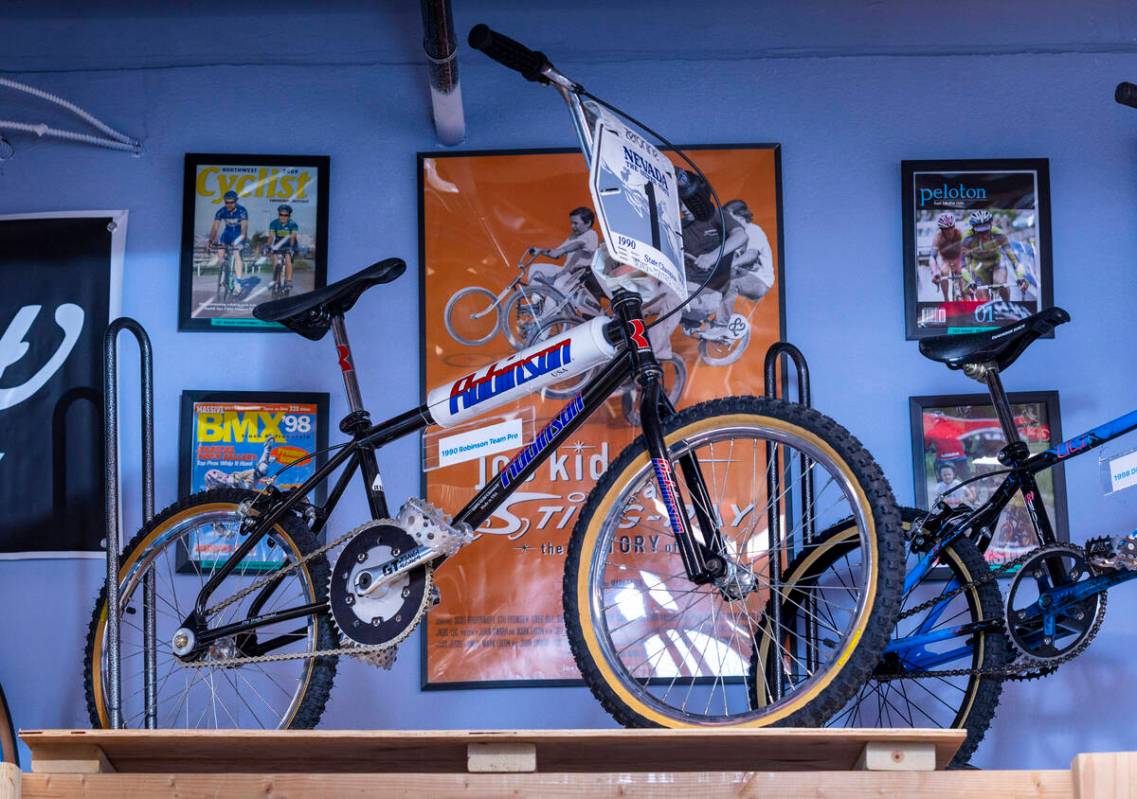 The 1990 Robinson Team Pro bike ridden by owner Mike Skoy of the Vault Bicycle Shop when he was ...