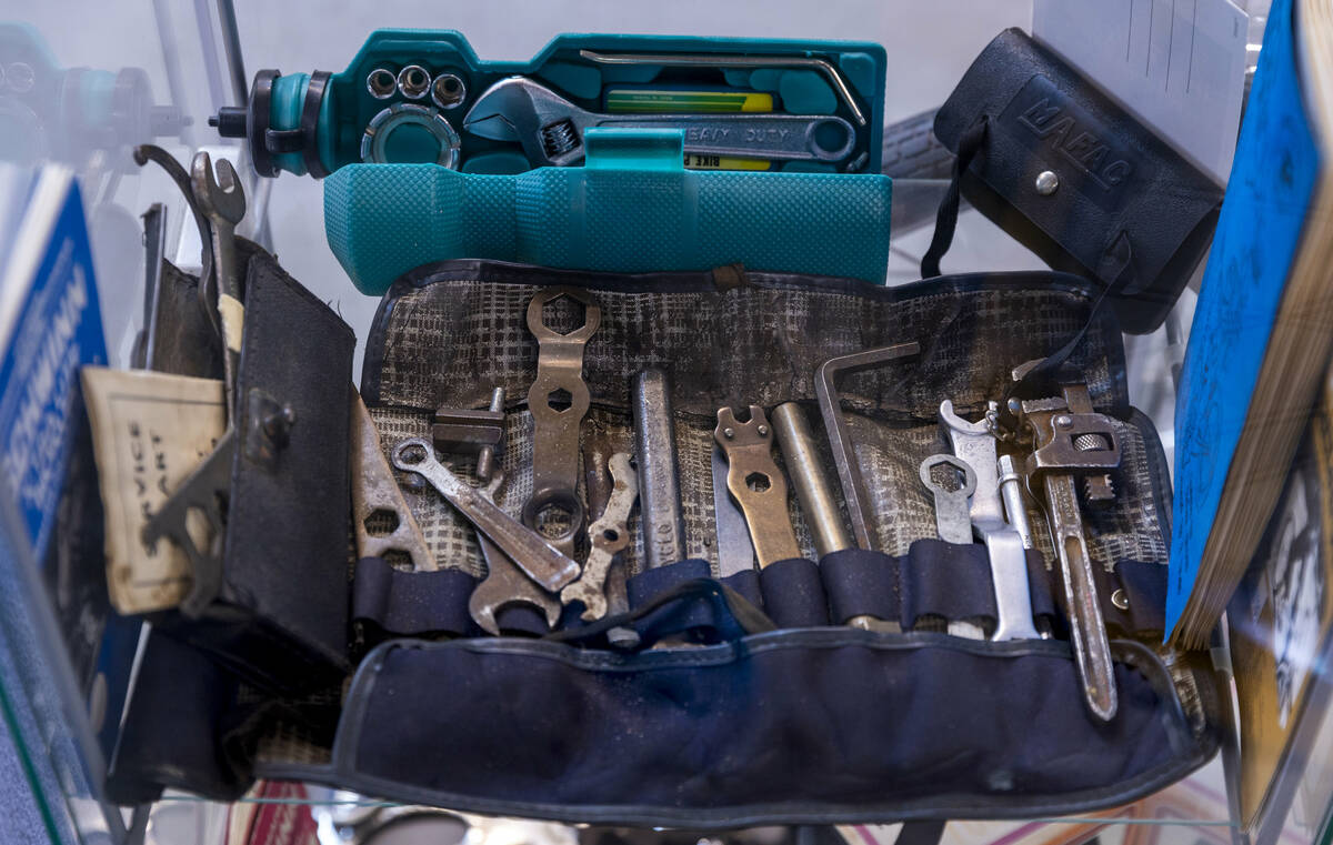 Vintage bicycle tool kits to be viewed at the Vault Bicycle Shop which has a “Walk down ...