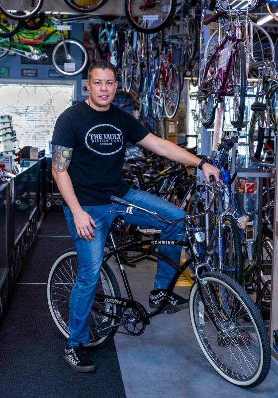 Owner Mike Skoy of the Vault Bicycle Shop in his retail shop also features a “Walk down ...