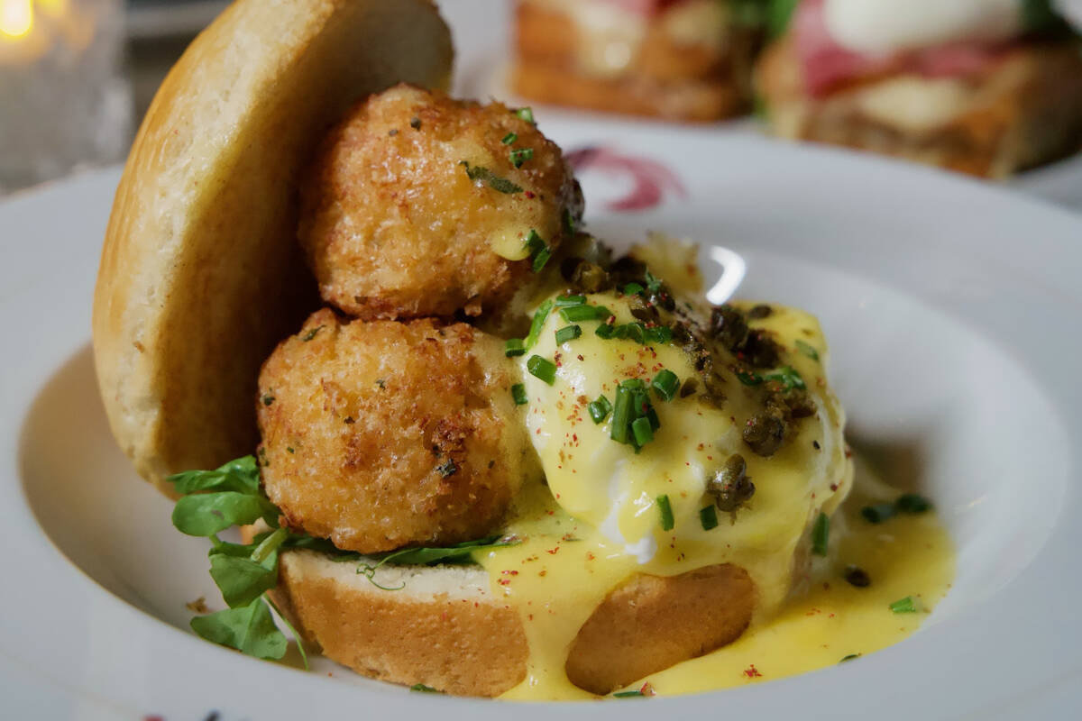 Crab croquette Benedict is being offered for Mother’s Day 2025 at Vanderpump à Paris ...
