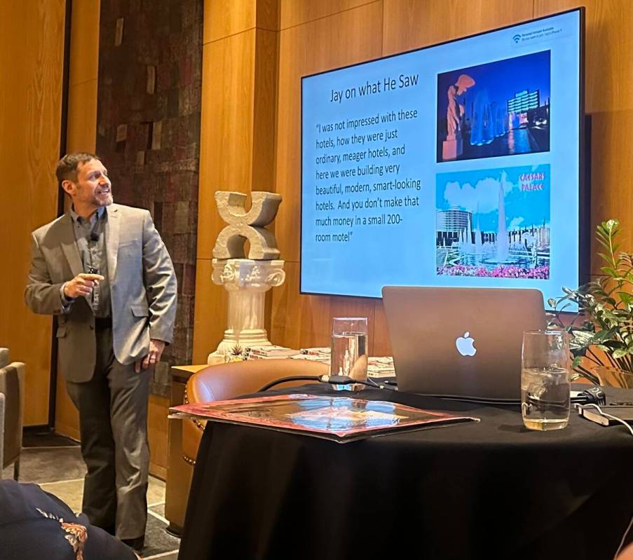 Author David Schwartz is shown at the private dining room of Caesars Palace’s Bacchanal B ...