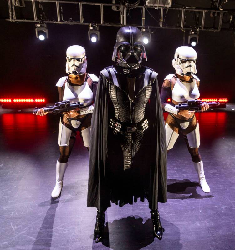 Vader and Stormtroopers from the burlesque Star Wars spoof “The Empire Strips Back” ...