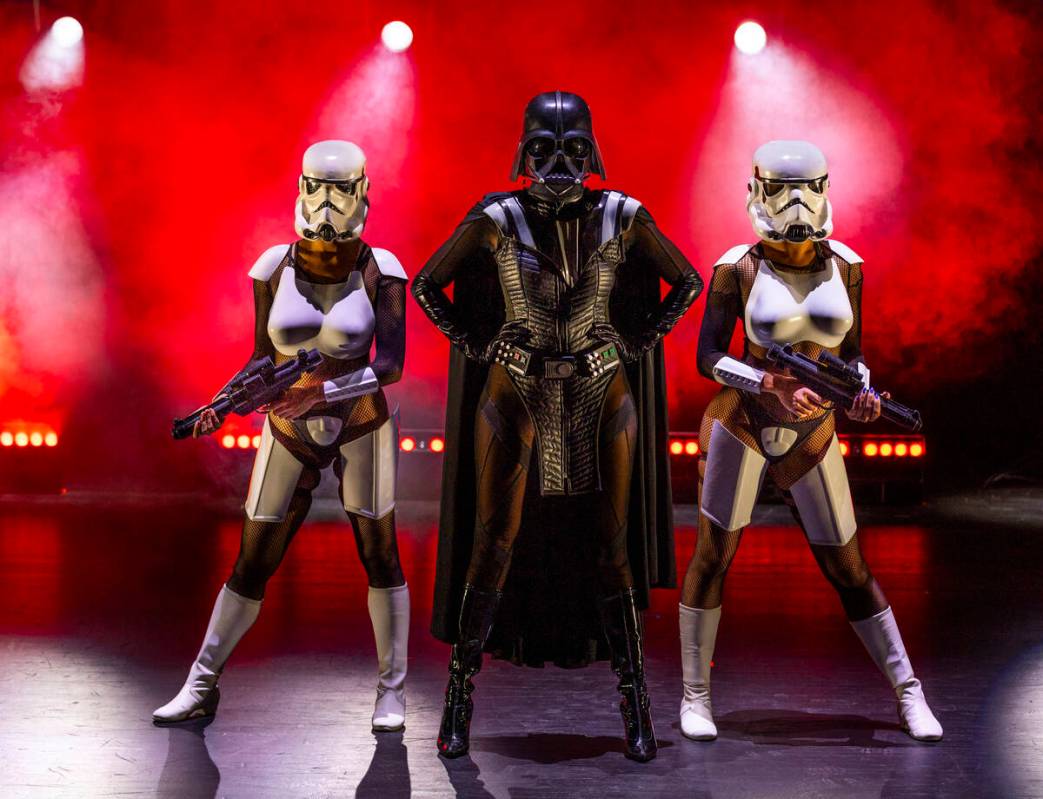 Vader and Stormtroopers from the burlesque Star Wars spoof “The Empire Strips Back” ...