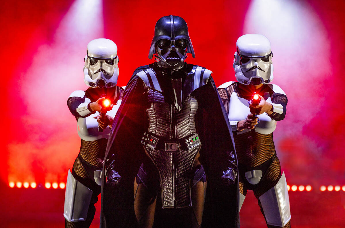 Vader and Stormtroopers from the burlesque Star Wars spoof “The Empire Strips Back” ...