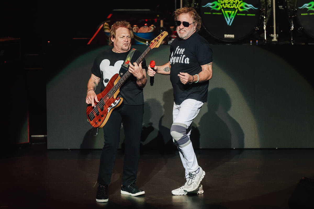 Michael Anthony, left, performs with Sammy Hagar during the “Sammy Hagar: The Best of Al ...