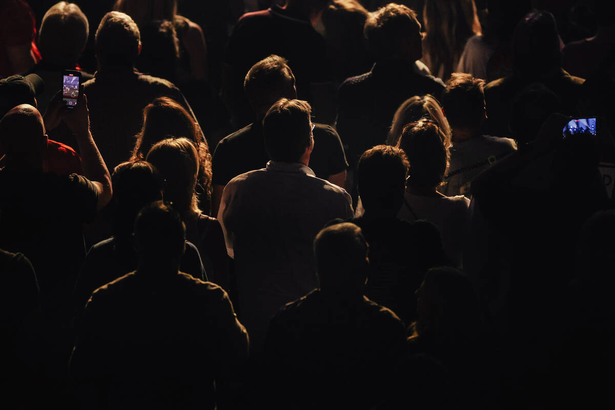 A crowd soaks in a performance during the “Sammy Hagar: The Best of All Worlds Stays in ...
