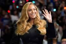 Beyonce appears at a campaign event for Democratic presidential nominee Vice President Kamala H ...