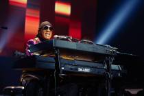 Stevie Wonder is shown during his “Song Party” production at The Park Theater at Pa ...
