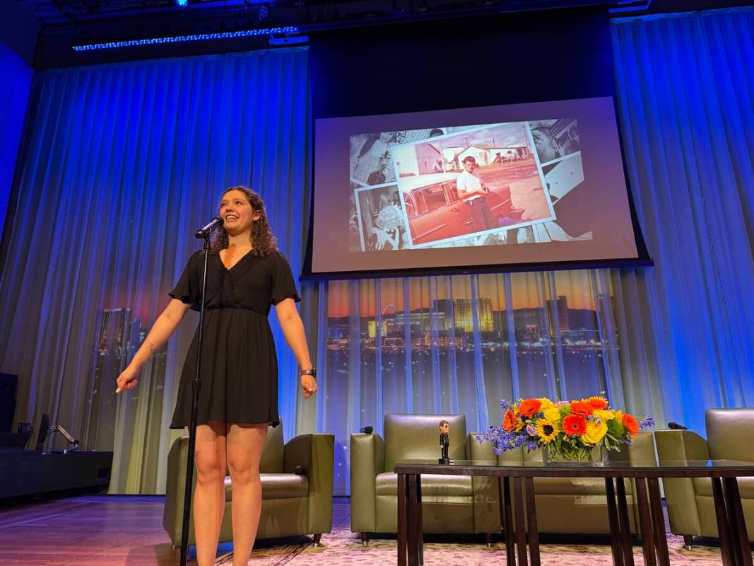 Norm Clarke’s grand-niece Bria Anderson is shown singing “Unforgettable” to c ...