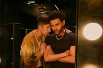 This image released by Lionsgate shows Barry Keoghan as Lee, left, and Abel "The Weeknd&qu ...