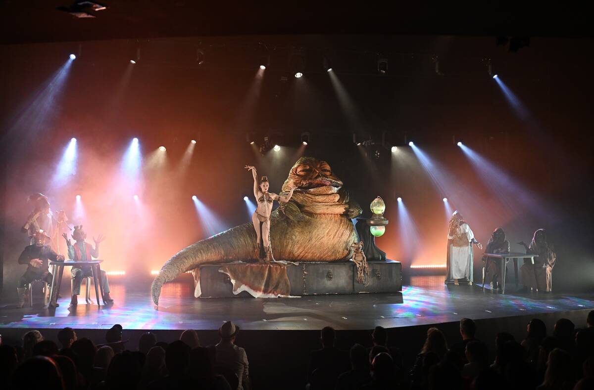 The premiere of “The Empire Strips Back – A Burlesque Parody” at Rio is shown ...