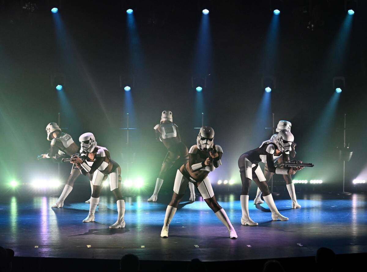 The premiere of “The Empire Strips Back – A Burlesque Parody” at Rio is shown ...