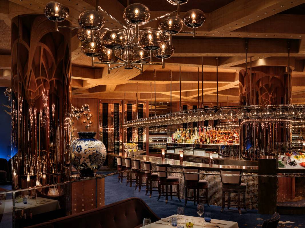 The bar at Pisces Bar & Seafare, a new seafood restaurant opening on May 10, 2025, on the ...