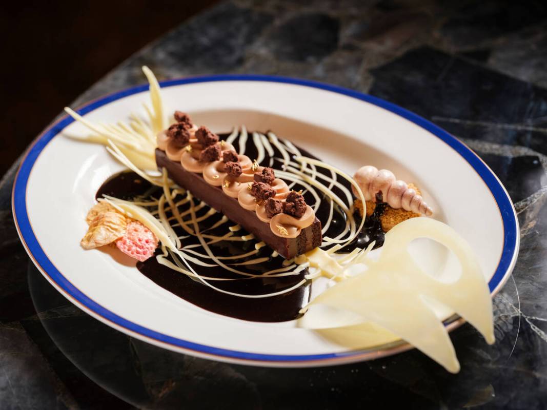 A trompe l’oeil fish, rendered in chocolate, from Pisces Bar & Seafare, a new seafoo ...