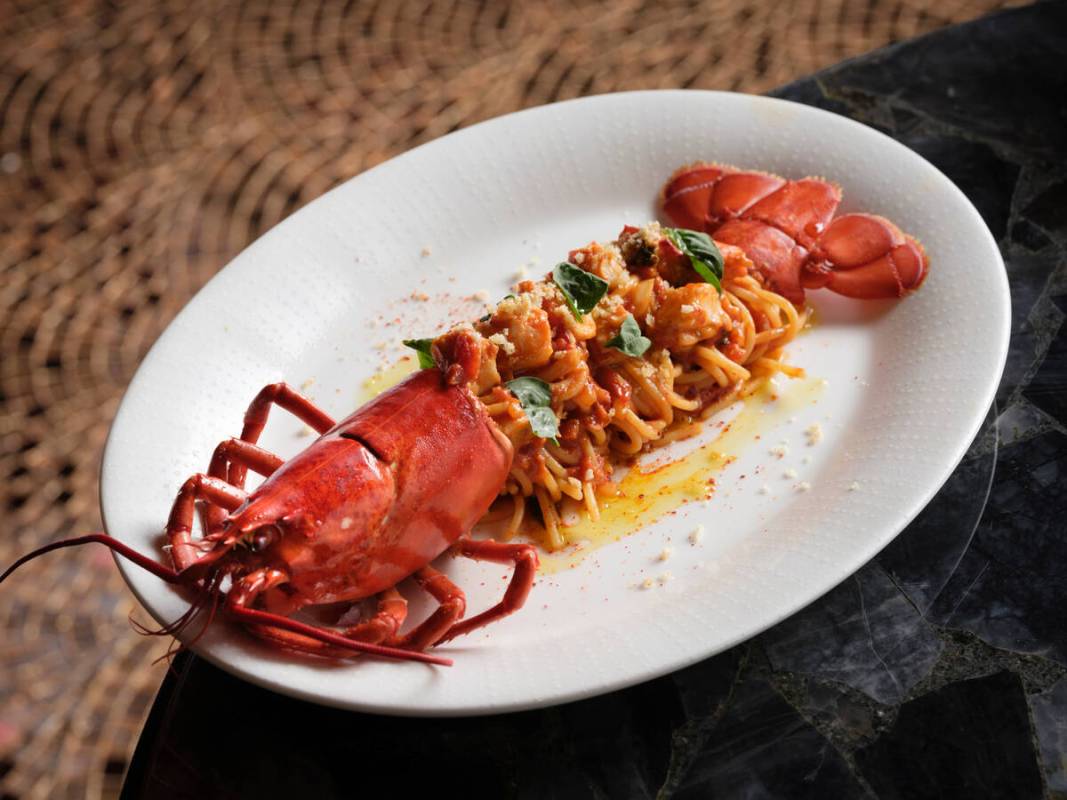 Lobster spaghettini from Pisces Bar & Seafare, a new seafood restaurant opening on May 10, ...