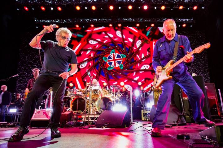 The Who perform at Wembley Stadium in Wembley, England as part of The Who’s Moving On Tou ...