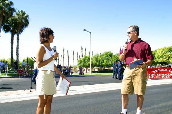 Former KLAS-TV, Channel 8 anchor Polly Gonzalez and KTNV, Channel 13 anchor Dave Courvoisier se ...