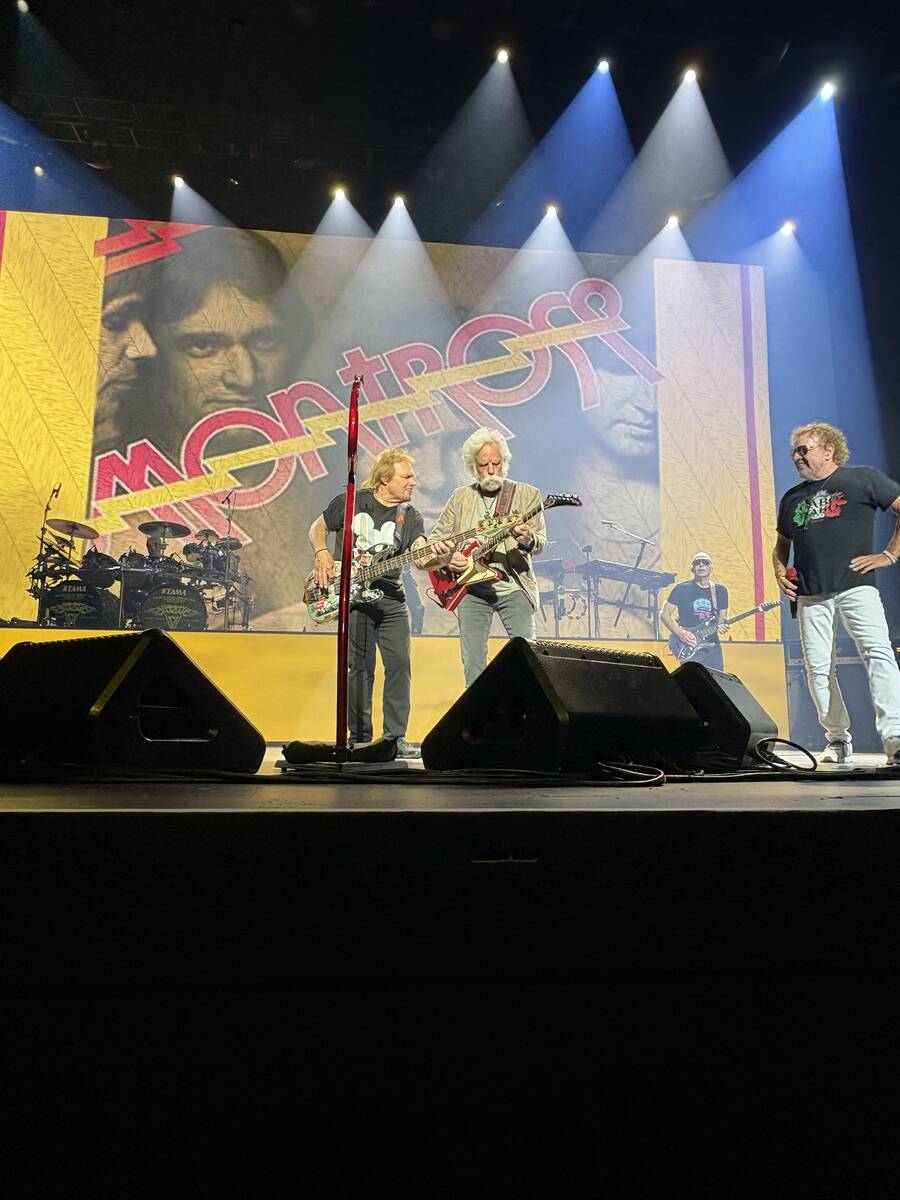 With Sammy Hagar looking on, Michael Anthony and Bob Weir jam to “Bad Motor Scooter&#8221 ...