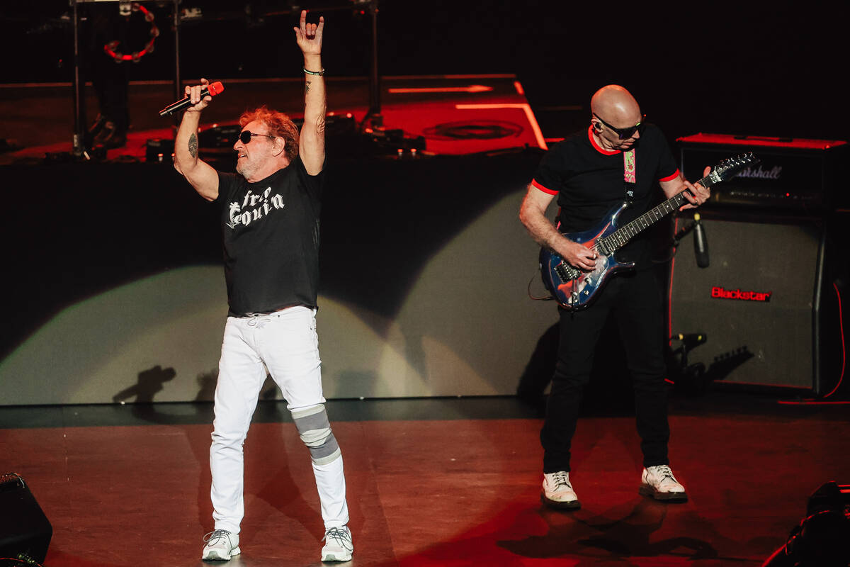 Sammy Hagar, left, performs with Joe Satriani during the “Sammy Hagar: The Best of All W ...