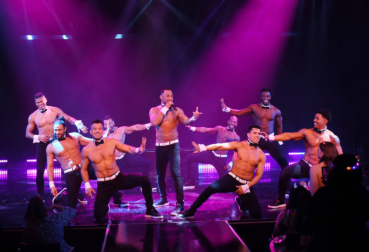 Chippendales perform during the grand opening at The Linq on February 13, 2025, in Las Vegas. ( ...