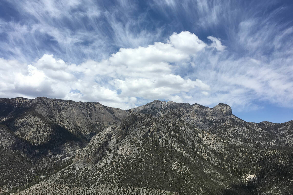 The clouds stretch over Cathedral Rock in the Spring Mountains National Recreation Area. (Las V ...