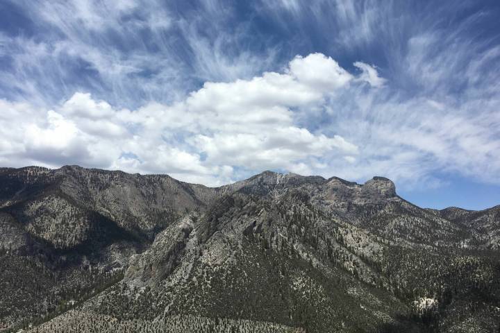 The clouds stretch over Cathedral Rock in the Spring Mountains National Recreation Area. (Las V ...