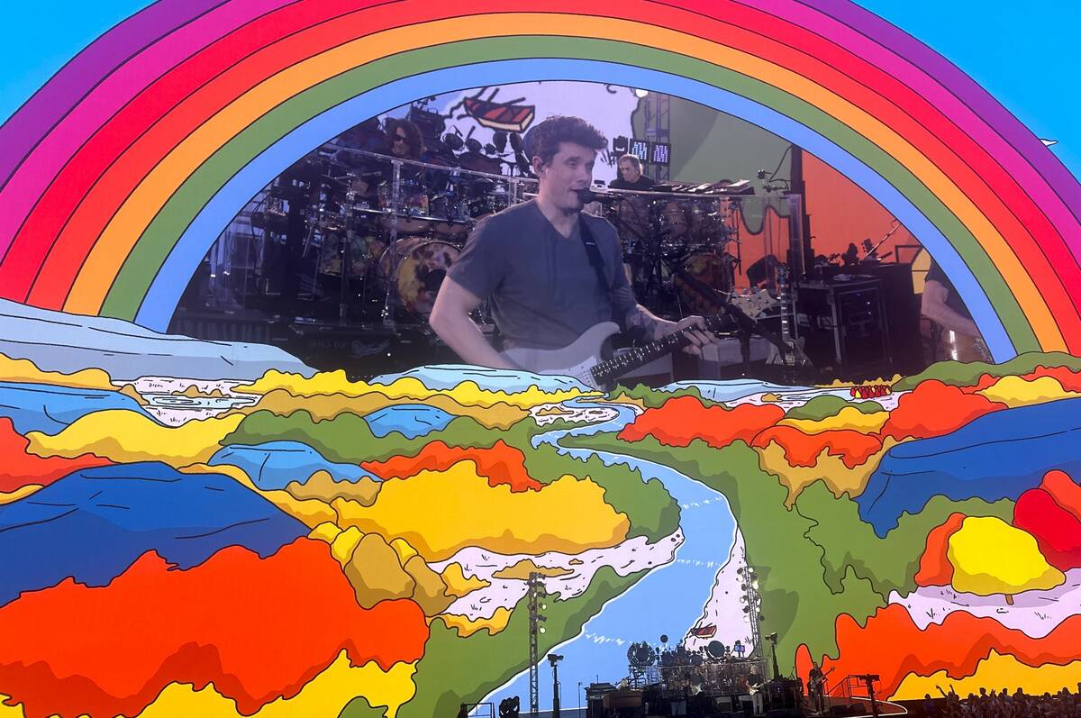 John Mayer is shown during Dead & Company’s opening night at the Sphere on Thursday, ...