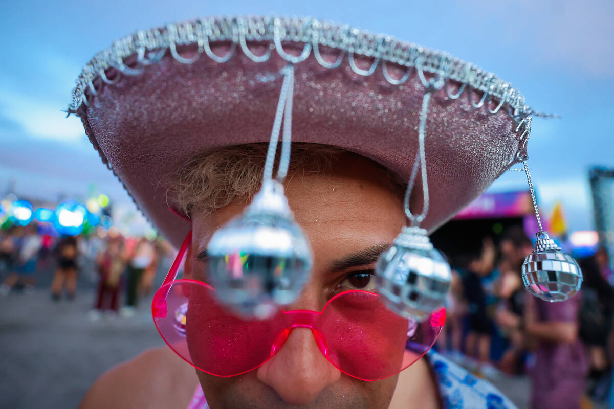 Anastacio Vargas shows off his pink disco cowboy hat during day one of the Electric Daisy Carni ...