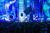 Flags are waived during day one of the Electric Daisy Carnival festival at the Las Vegas Motor ...