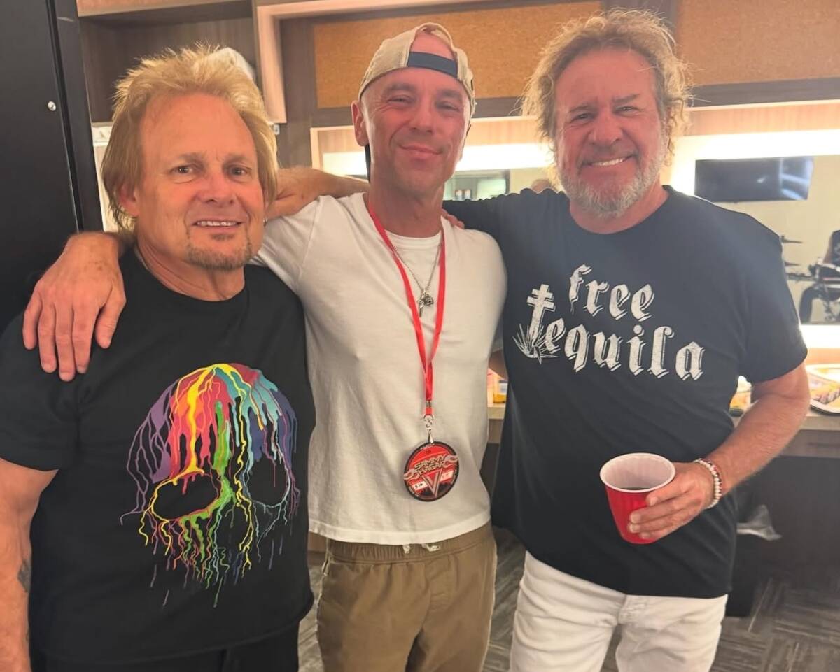 Sammy Hagar and Kenny Chesney are shown at Dolby Live at Park MGM on Friday, May 16, 2025. (Joh ...