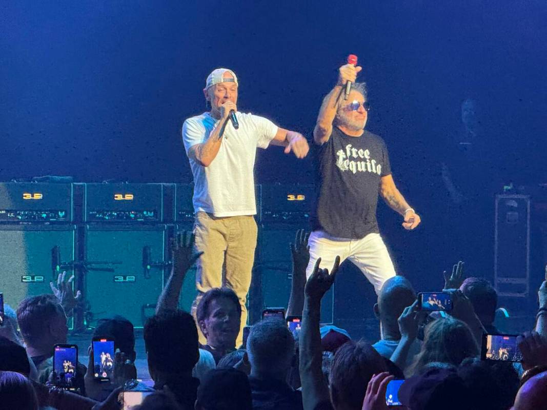 Sammy Hagar and Kenny Chesney are shown at Dolby Live at Park MGM on Friday, May 16, 2025. (Joh ...