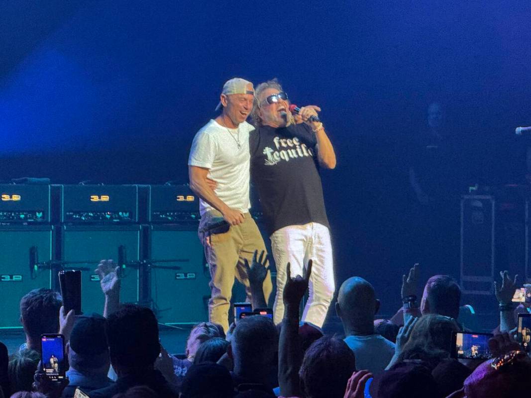 Sammy Hagar and Kenny Chesney are shown at Dolby Live at Park MGM on Friday, May 16, 2025. (Joh ...
