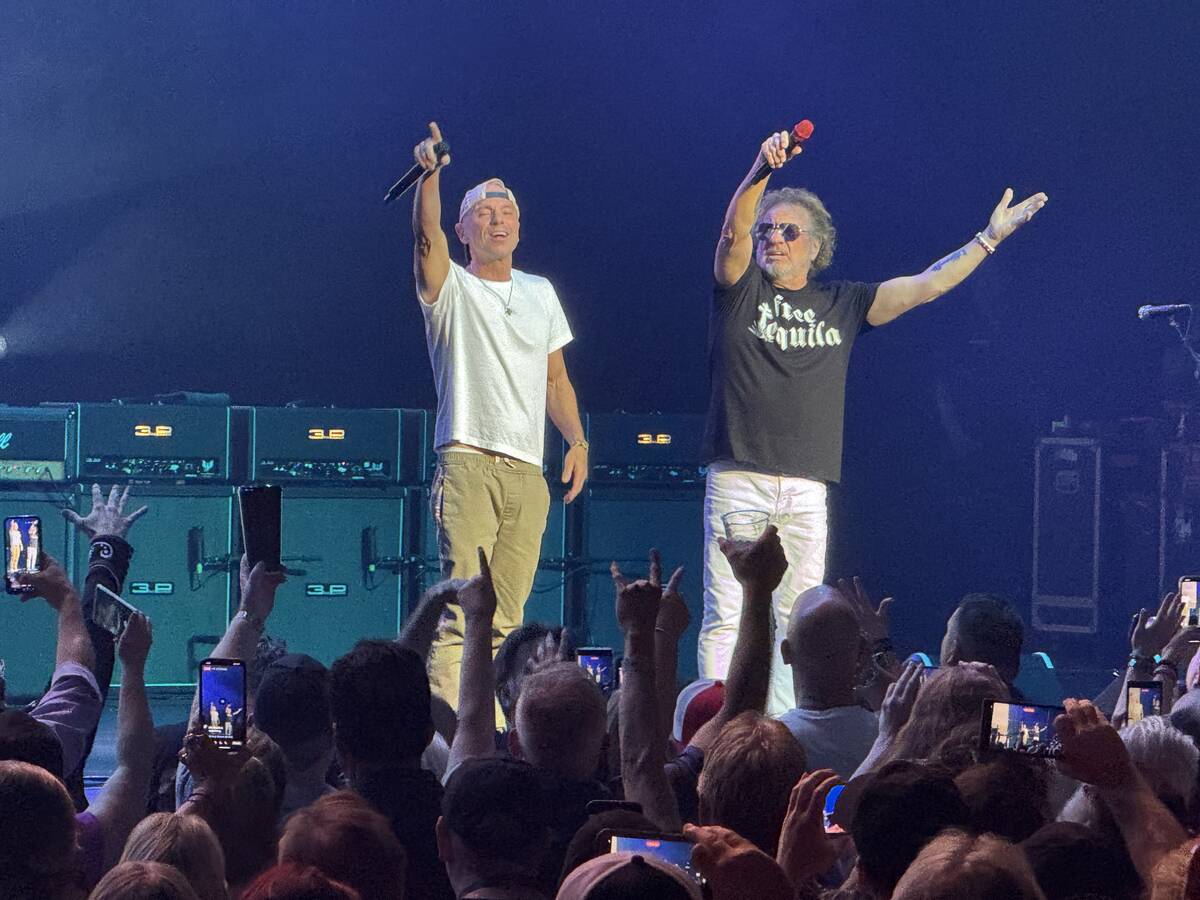 Sammy Hagar and Kenny Chesney are shown at Dolby Live at Park MGM on Friday, May 16, 2025. (Joh ...