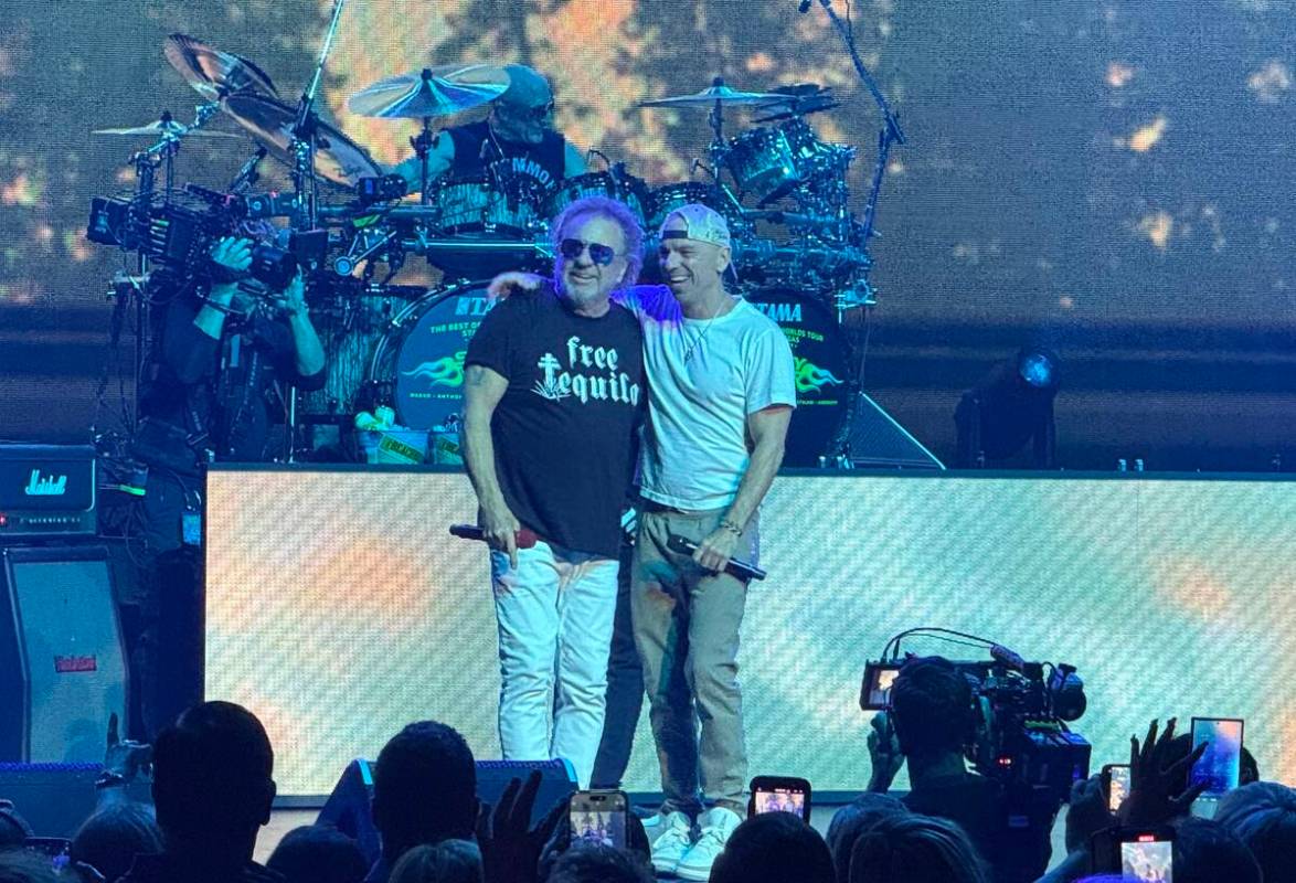 Sammy Hagar and Kenny Chesney are shown at Dolby Live at Park MGM on Friday, May 16, 2025. (Joh ...