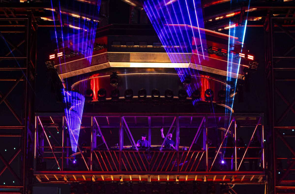 Rudim3ntal performs at the Basspod stage during the final night of the Electric Daisy Carnival ...