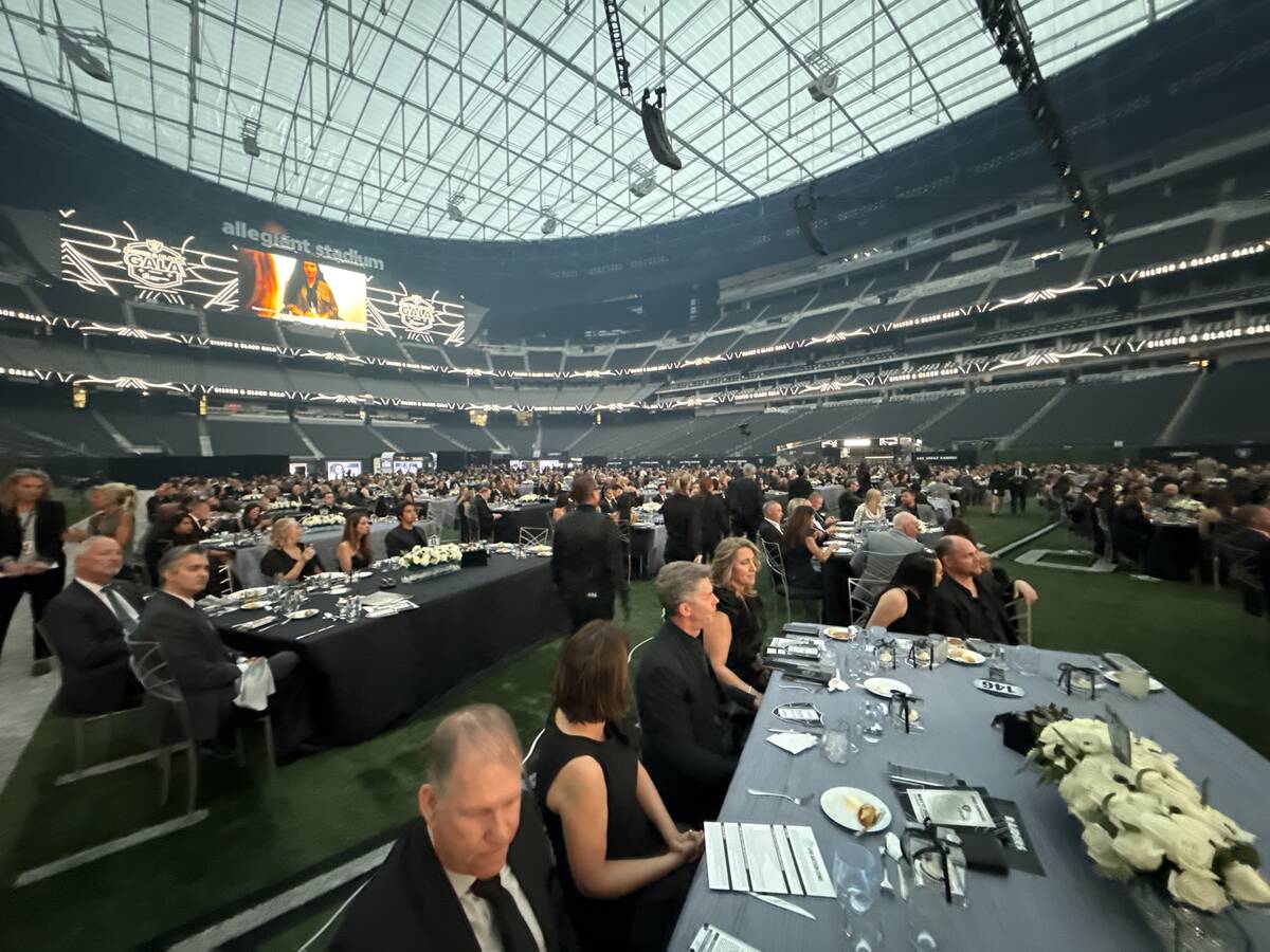 A look at the crowd of about 1,000 at the second annual Raiders Silver & Black Gala at Allegian ...