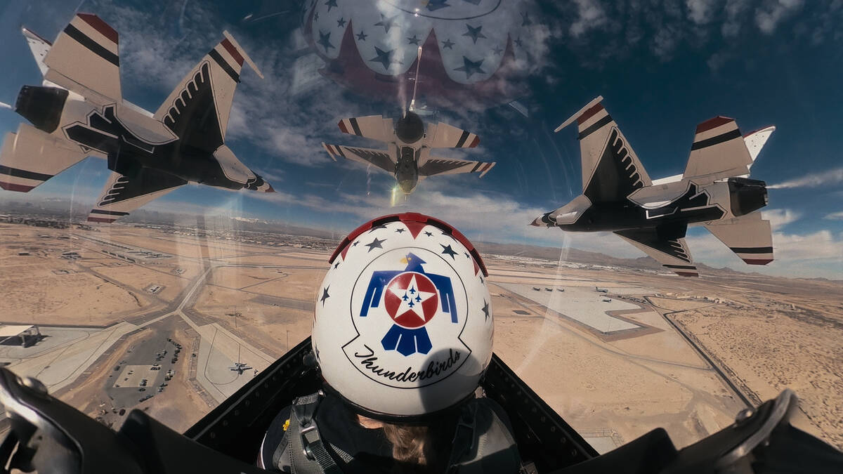 In the cockpit with Lauren "Threat" Schlichting in a scene from "Air Force Elite ...