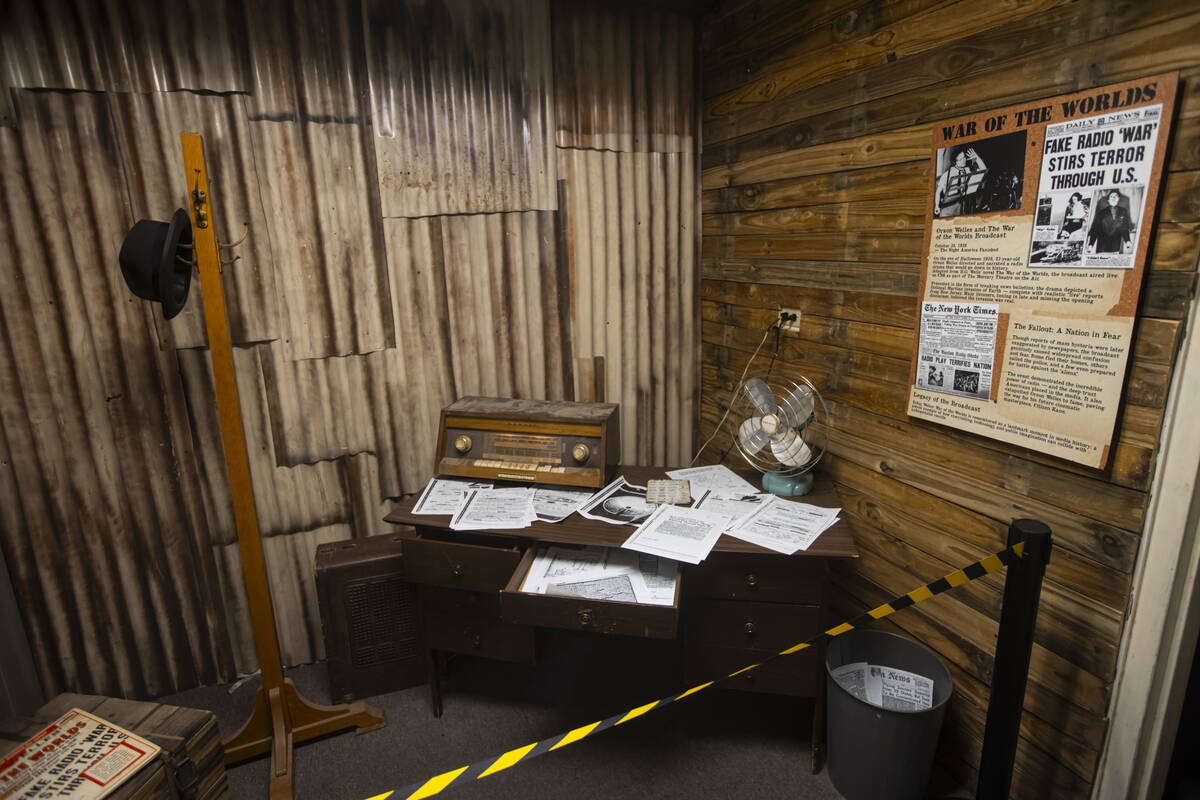 An exhibit area referencing the “War of the Worlds” radio broadcast is seen on di ...